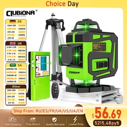 Clubiona 4D 16 Lines professional Super Green Laser Level Cross-Line Self-Leveling Remote Control with 4000mAh li-ion Battery