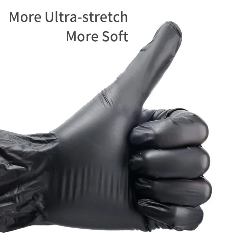 100/1PCS Black Nitrile Gloves Waterproof Disposable Cleaning Gloves Housework Dishwashing Industry Gloves Kitchen Cooking Tools