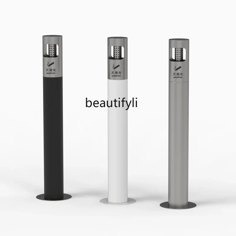 

X18 Vertical floor-to-ceiling smoke extinguishing column, outdoor stainless steel soot column collects cigarette butts