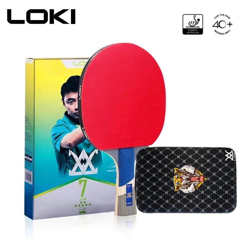 

LOKI 7 Star High Sticky Table Tennis Racket 5 ply Wood Blade Pingpong Bat Pimples in Ping Pong Paddle