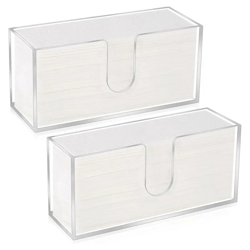 

ABFU-Countertop Clear Acrylic Paper Towel Dispenser 2Pcs Multi Trifold Napkin Holder Paper Towel Holder
