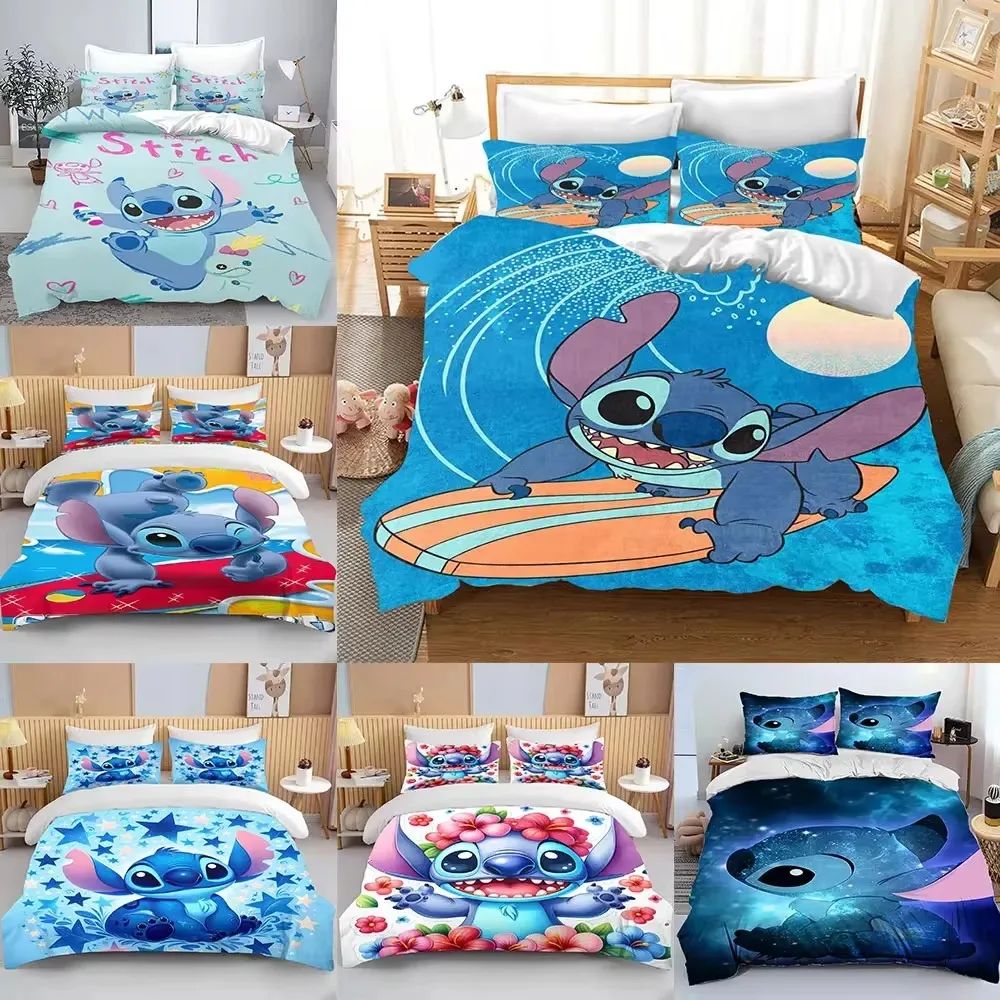 

Stitch Bedding Sets 100% Polyester Quilt Cover Bed Cover Duvet Cover Pillow Case 2-3 Pieces Sets Kids Adult Size