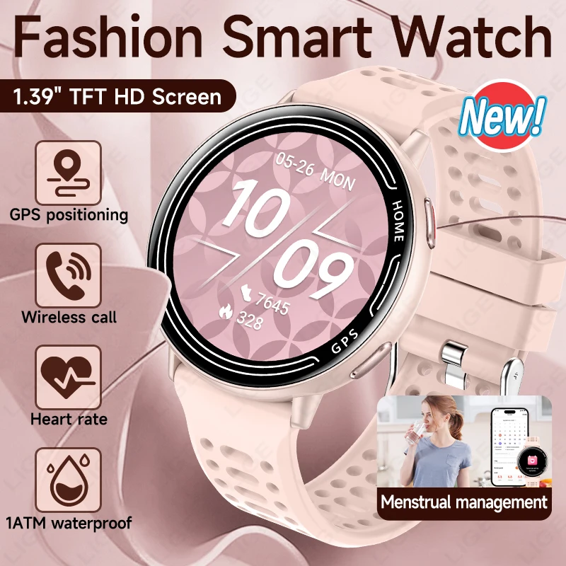 LIGE New GPS Tracker Smart Watch Wireless Call IP68 Waterproof Sports Record Heart Rate Monitor Women Smartwatch For Android ios