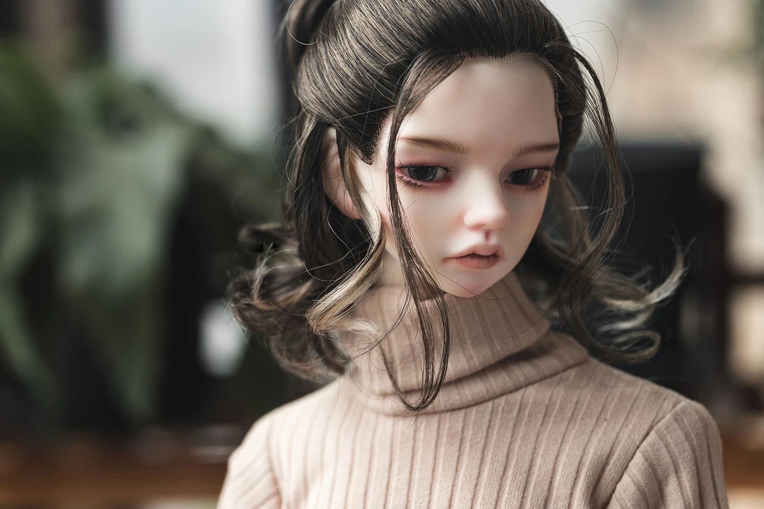 D09-P745 enfants jouet fait à la main 1/3 1/4 oncle poupée BJD/SD poupée perruque soie douce main crochet cheveux teints cheveux reliure 1 pièces