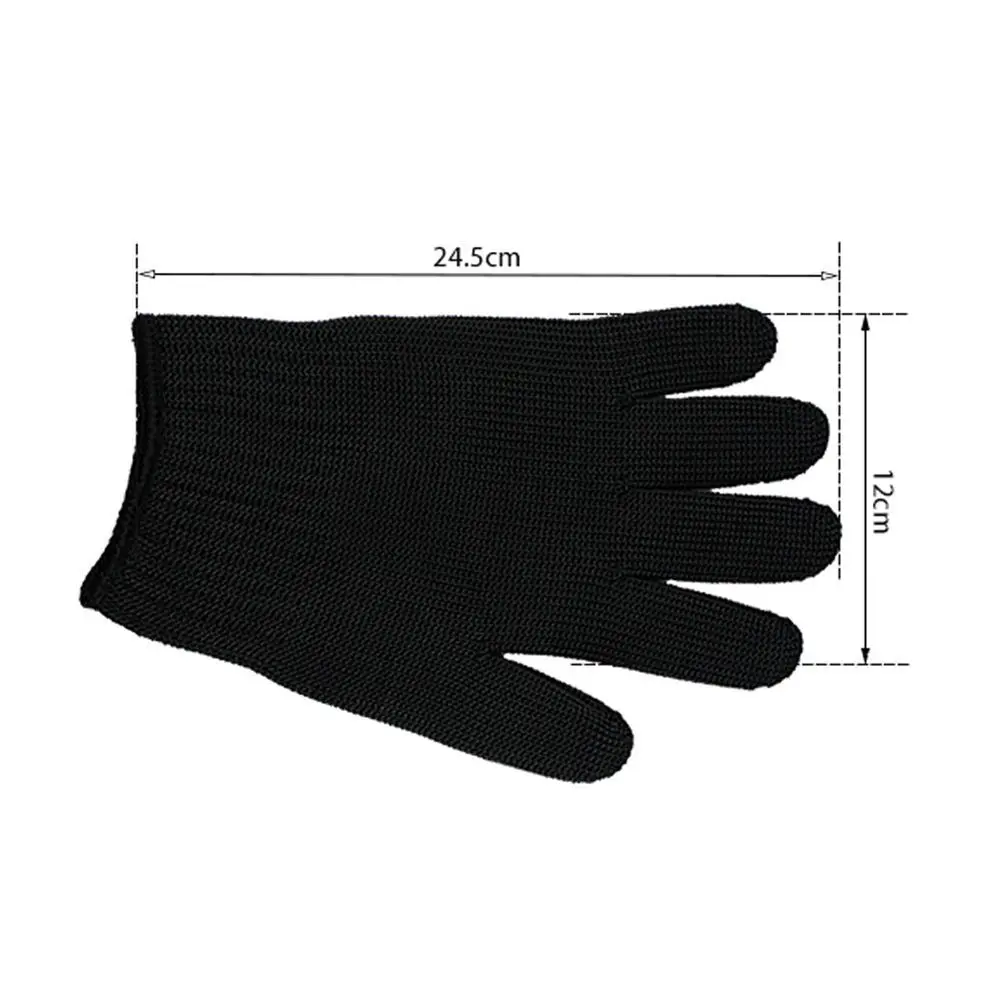 Stab Resistance Gloves Black 1 Pair Soft Washable Stainless Steel Wire Safety Works Anti-Slash Cut Proof Flexible