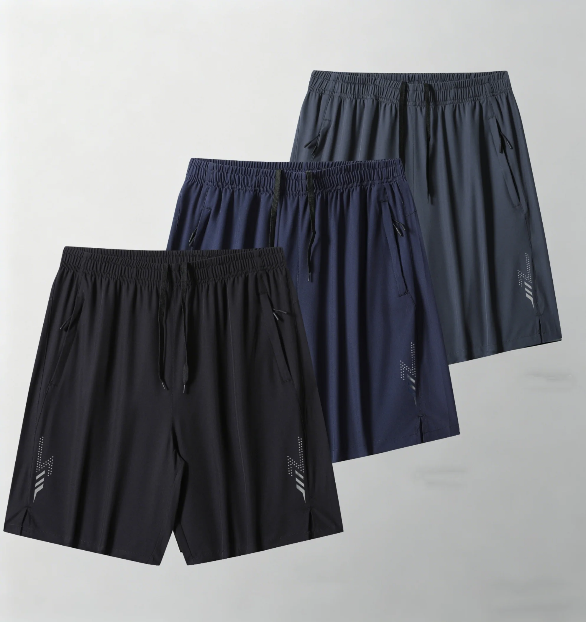 Summer Men's Shorts Cool Sportswear Running Sport Shorts Casual Bottoms Gym Fitness Training Jogging Short Pants Men Black Gray