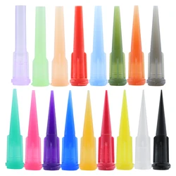 100pcs 10-30G 30mm TT Assorted Plastic Conical Smoothflow Tapered Needle for Precision Dispensing Machine