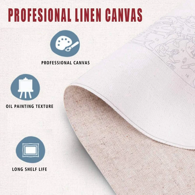 Cat dengan angka untuk orang dewasa, alat lukis DIY untuk pemula, lukisan akrilik sepeda cocok untuk ruang tamu