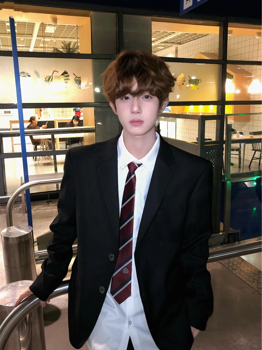 Casual Black Suit Jacket for Men Graduation Student Youth Spring Autumn Winter Leisure West Costume Set Children Daily Wear P...