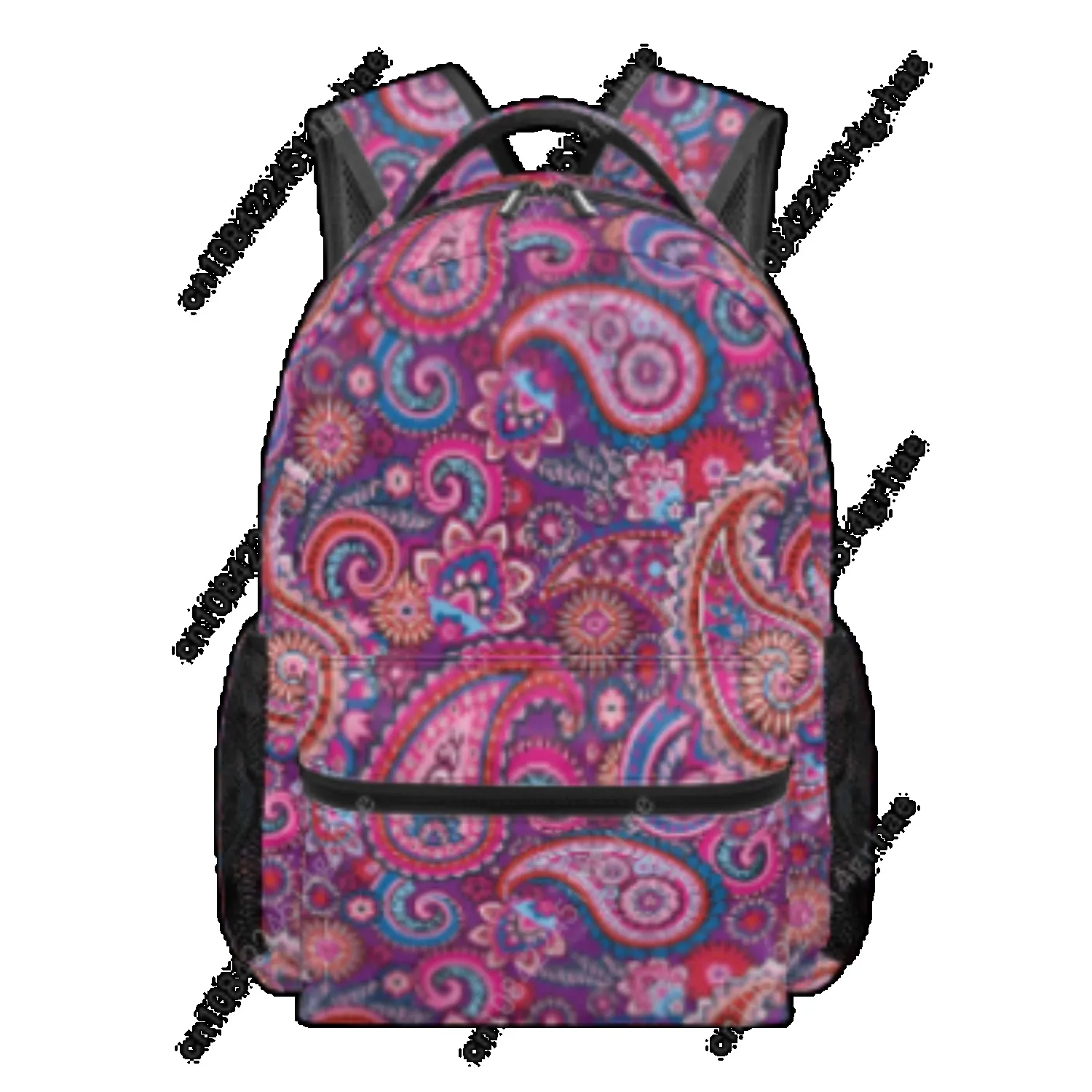 Bohemian Mandala Floral Print All-over Print Student Backpack Suitable for Travel and Camping Lightweight, and Easy To Clean - view 3