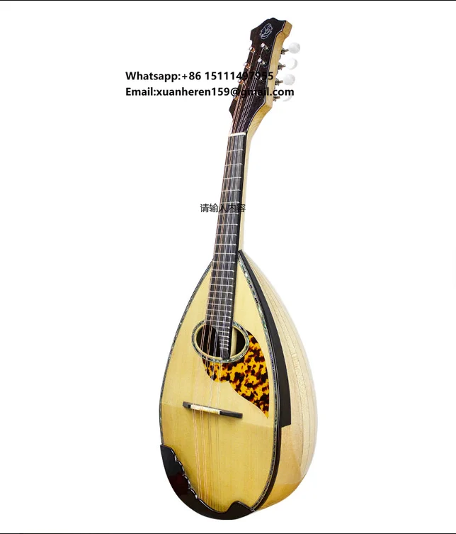 HUASHENG Musical Instruments HSMDL1011-1-8-string Traditional Chinese-style Pine Mandolin-ODM OEM Customizable