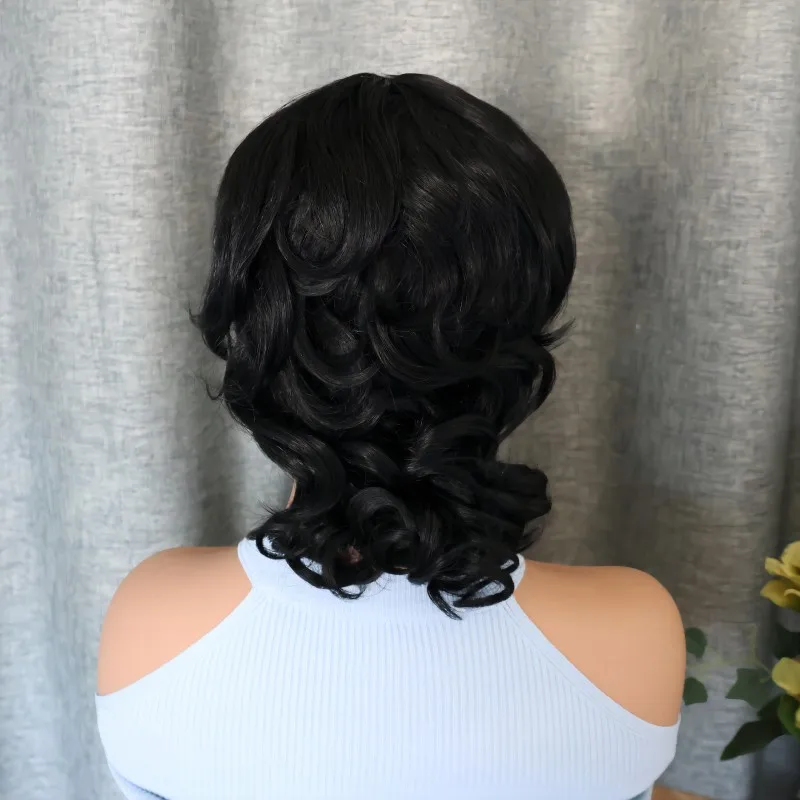 Brazilian Pixie Cut Wigs Human Hair Short Mullet Loose Wave Glueless Wig 100% Human Hair Ready To Wear No Lace Full Machine Wig