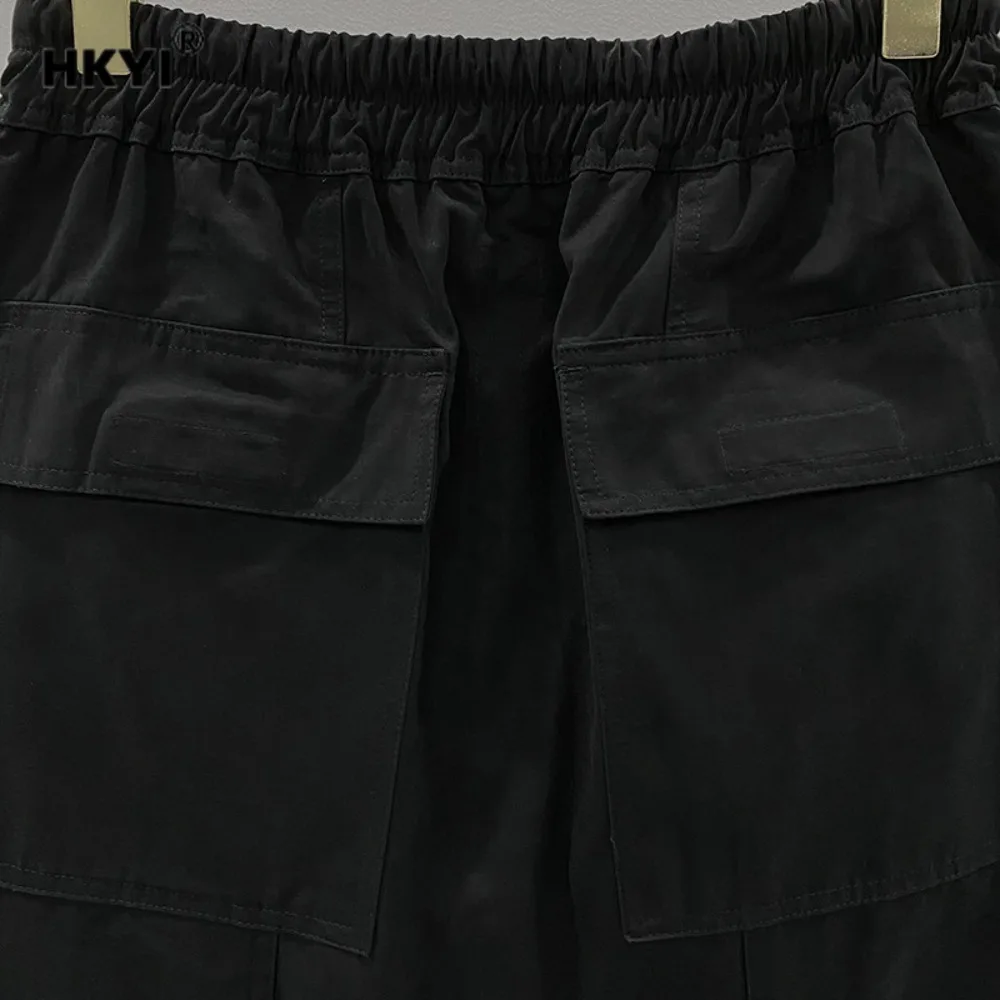 HKYI Men's Classic diagonal mid-thigh shorts mid length shorts, British dark hanging shorts pants