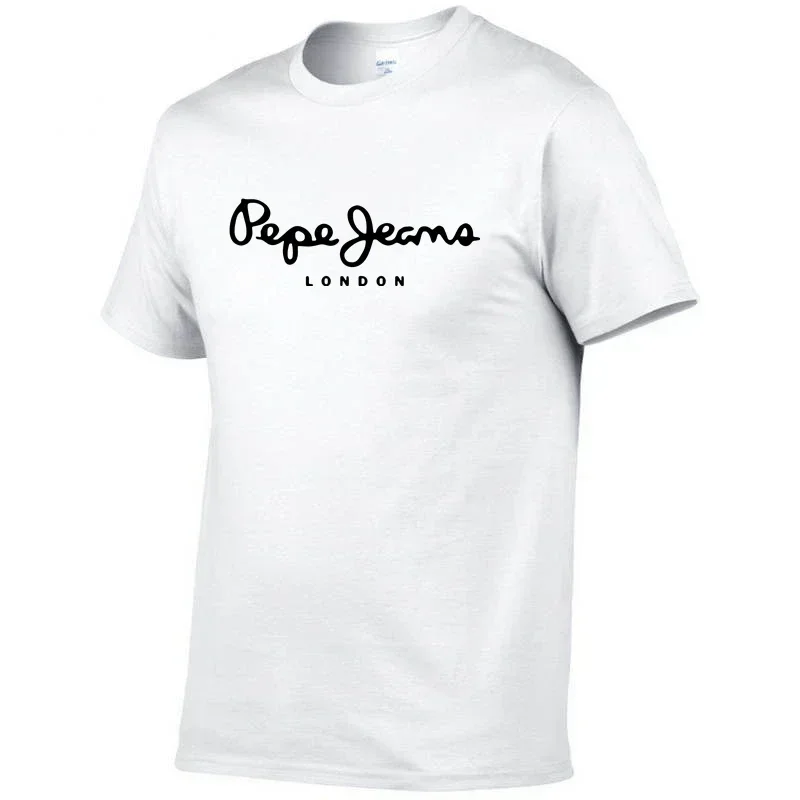 Kaus Logo Pepe-Jeans-London Terbaru 2025 Atasan Kaus Populer Lengan Pendek Pria/Wanita Musim Panas Uniseks