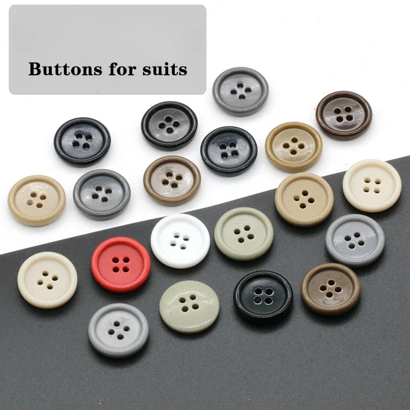 100Pcs Colorful Four-Hole Resin Buttons for Suit, Blouse, and Casual Pants Colorful Single Shades Sewing accessories wholesale