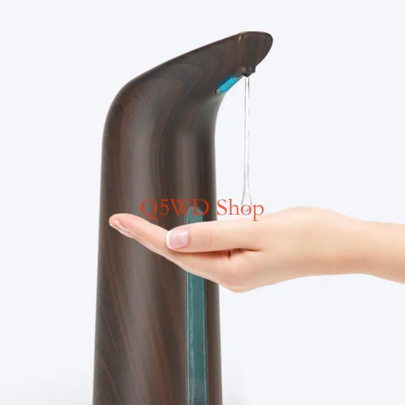 Q5WD 400ml Automatic Liquid Soap Dispenser Deep Grain Pattern Battery Operated Waterproof Touchless Disinectant Machine for