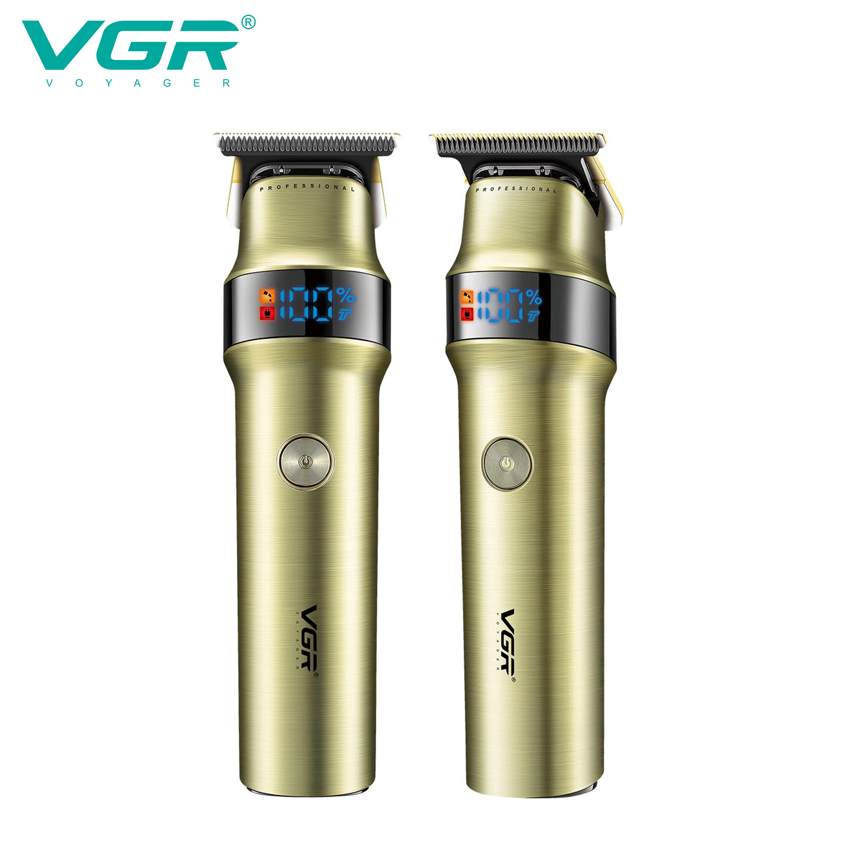 VGR 991 ماكينة تشذيب الشعر الاحترافية LED ماكينة قص الشعر القابلة لإعادة الشحن ماكينة حلاقة بقفل السفر ماكينة تشذيب كهربائية للرجال