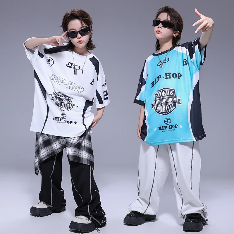 Boys Hip Hop Clothing Pullover Tshirt Joggers Pants Girls Street Dance Sweatshirts Clothes Set Kids Costumes Children Streetwear