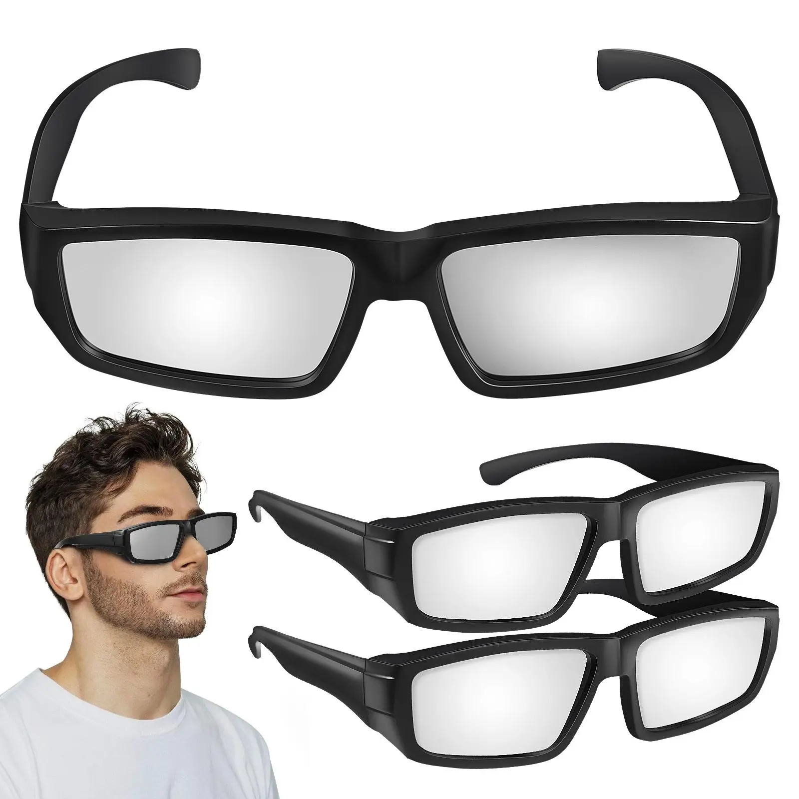 3 Pcs Glasses 18x8x6cm Lightweight PC Material Welding Safety Eyewear Adjustable Viewing Goggles Portable