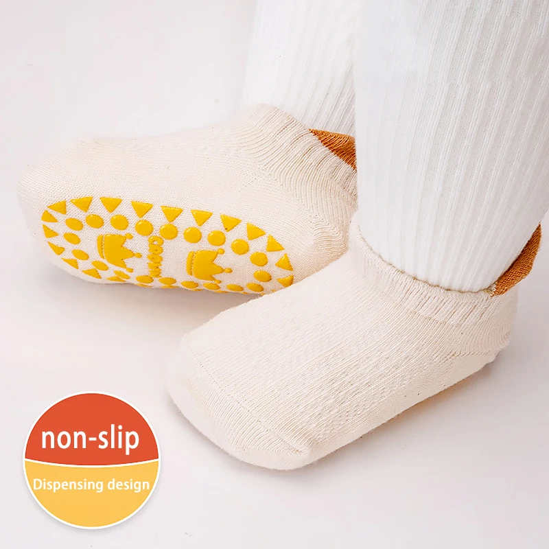 

Baby Cotton Low Cut Floor Socks Baby Ankle Sock Non-slip With Rubber Grips Casual Comfortable Cute Breathable