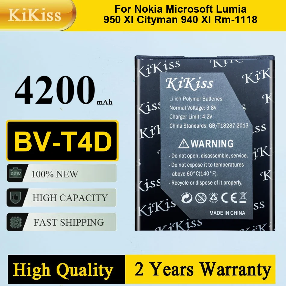 

Аккумулятор Kikiss BV-T4D емкостью 4200 мАч для Nokia Lumia 950 XL Cityman 940 Xl RM-1118