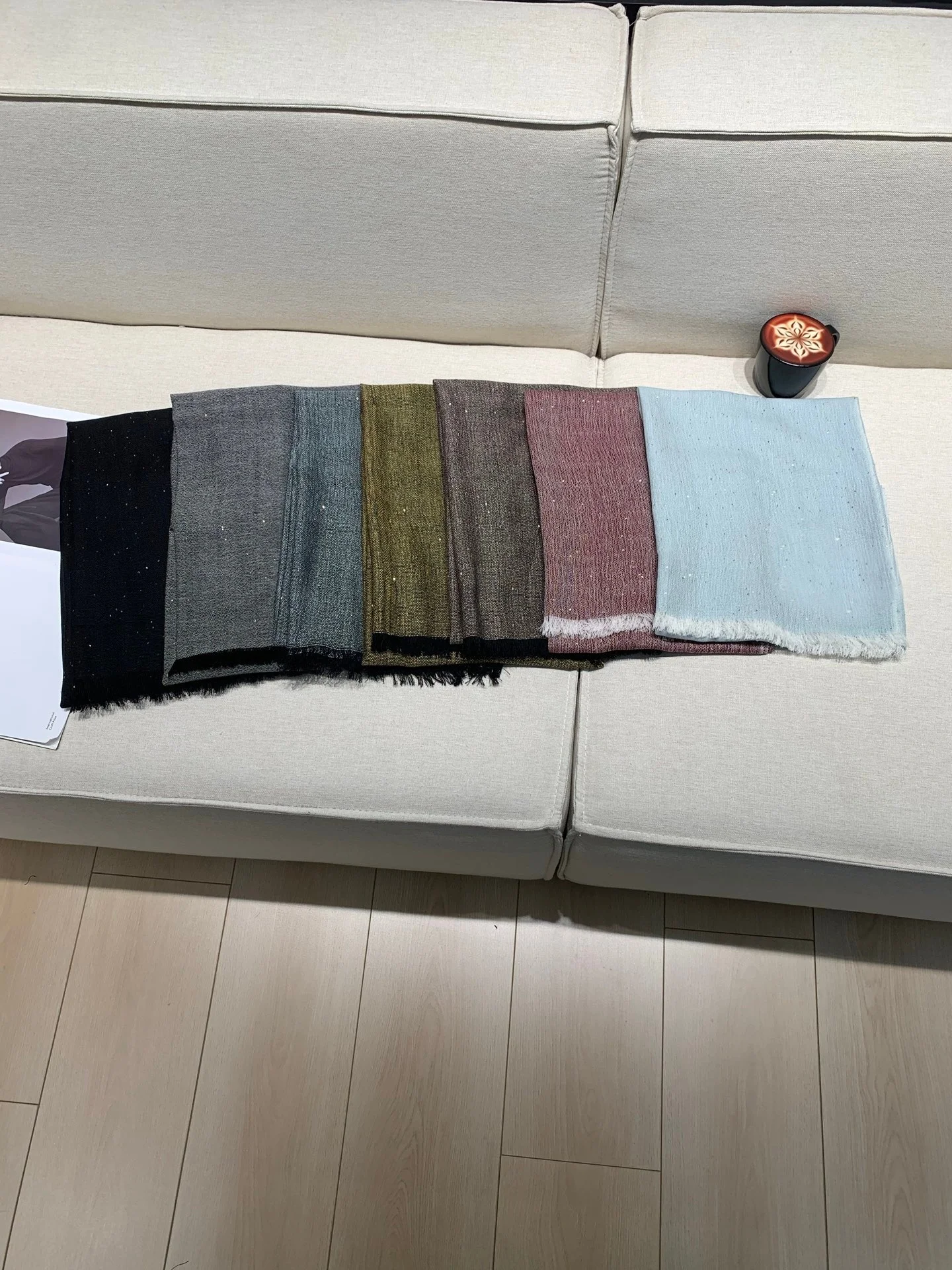 

Autumn Winter Women's Sequined Fashion 100% Cashmere Scarf