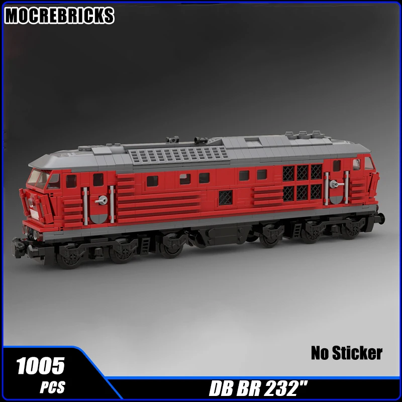 MOC Building Blocks German Classic Passenger Train DB BR 232 Diesel Locomotive Kid's  Assembly Bricks Model Creative DIY Toys