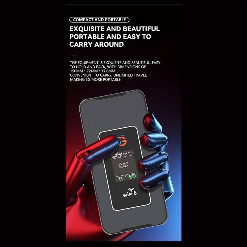 A69Z 5G Router Wifi Saku 8000Mah Wi-Fi 6 5G Dual Band 1800Mbps Layar Warna Hotspot Seluler 5G/4G LTE Router Portabel UE
