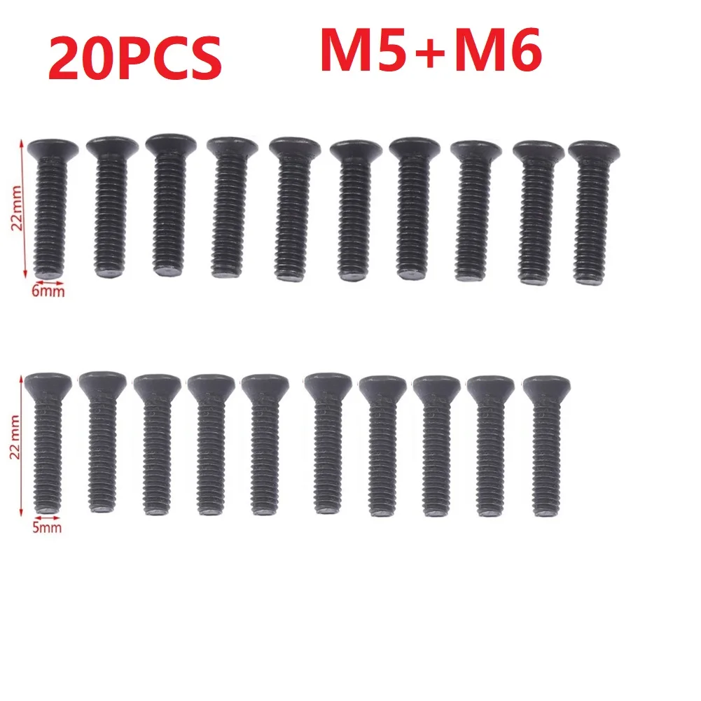 20ชิ้น M5/M6 22มมสว่านก้านอะแดปเตอร์สกรูสว่านปากกาไฟฟ้ามือซ้ายเคาน์เตอร์เกลียวชิ้นส่วนเครื่องมือโลหะ