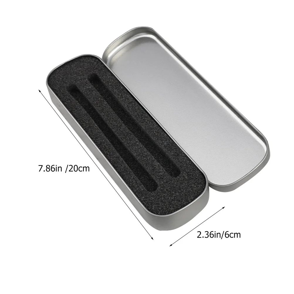 3pcs Metal Pencil Box Rectangular Hard Pen Storage Case For Students Portable Stationery Organizer Pencil Case Small