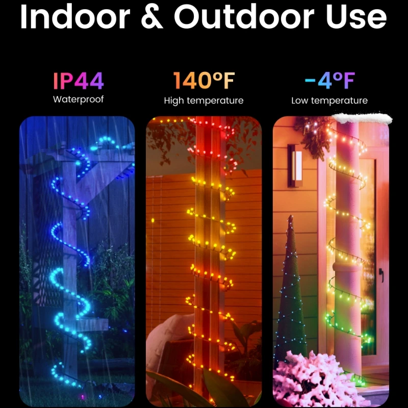 YEELIGHT Christmas String Lights Bluetooth Connection 20 Lighting Effects Dynamic RGB Smart App Control for Trees and Hallways