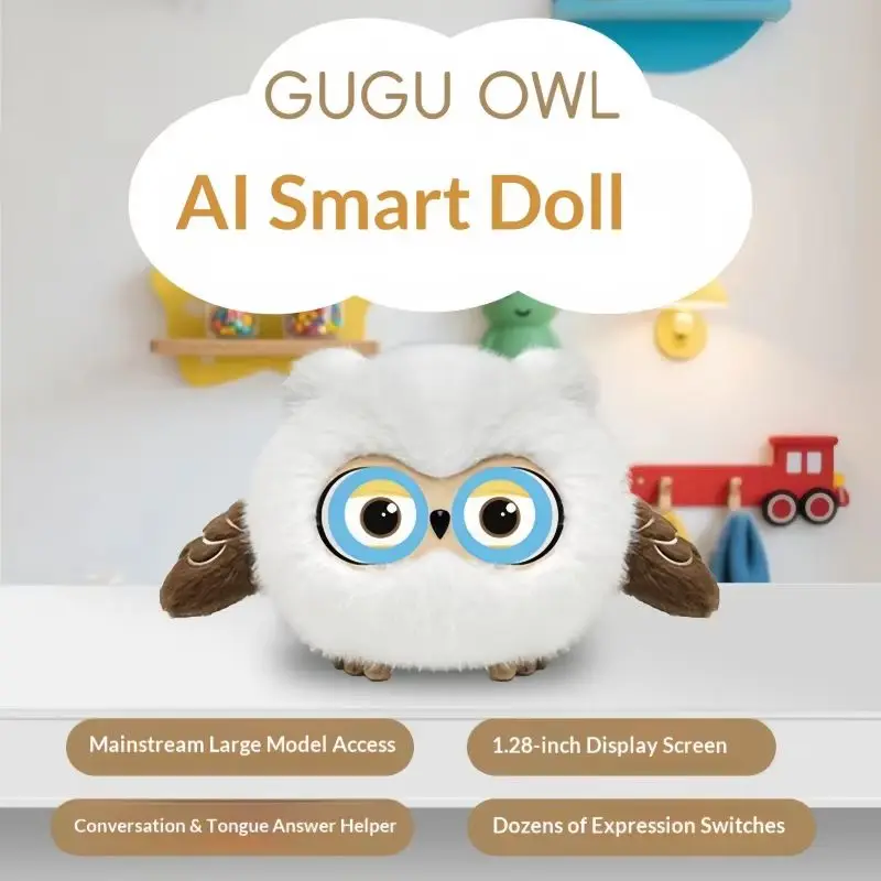 100% autentico Ai Giocattolo intelligente Edizione estera Conversazione vocale Gugu Guf Bufo Doppio occhio Emozioni Interazione Wifi Accompagnare la bambola
