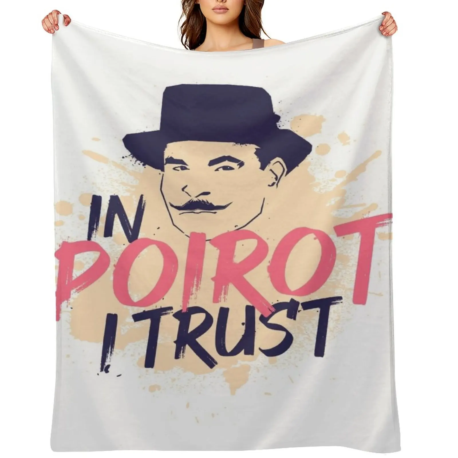 

Hercule Poirot Throw Blanket Cute Plaid Furry valentine gift ideas christmas gifts Blankets