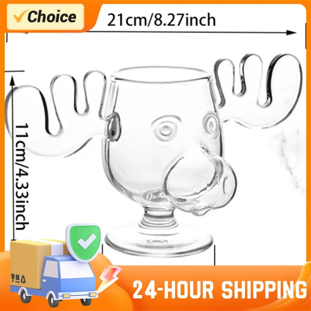 1/2/3 قطعة إِلْكَة عيد الميلاد كوب زجاجي 240 مللي 8 أوقية عيد الميلاد القدح موس القدح الإبداعية الأيائل كوب زجاجي البيرة عصير الماء الحليب كأس للنبيذ القدح