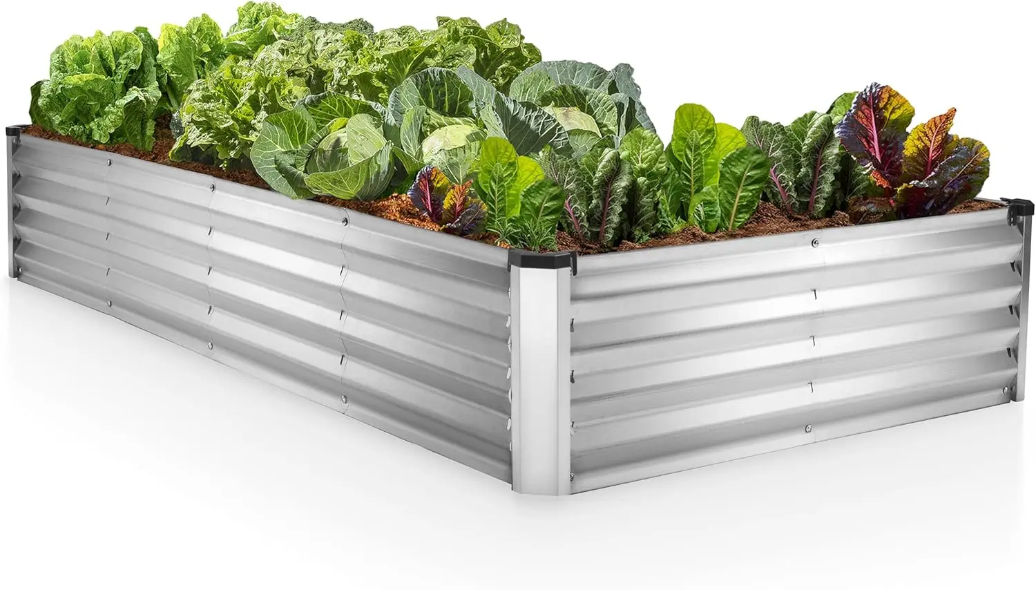 

6x3x1 Galvanized Metal Raised Garden Bed for Plants, Vegetables, Flowers