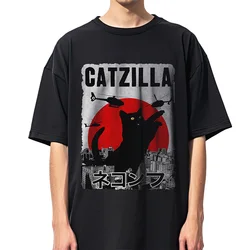 Catzilla Anime Kaiju Y2K Cute Cat Unisex Tshirt Men Women Unisex T-shirt Short Sleeve Tees T Shirt Y2K Clothing Polyester Tees