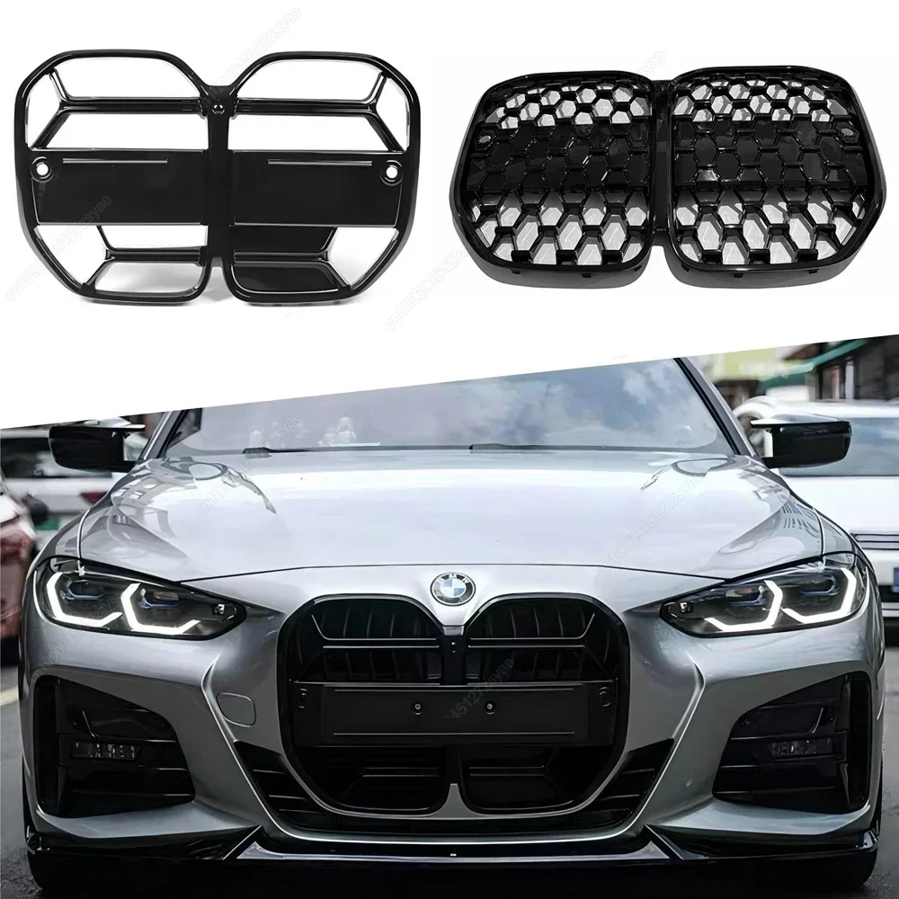 Front Center Grille Grills Meteor Grille & CS Style For BMW 4 Series G22 G23 M-Sport 420i 430i 435i M440i 420d 2020-2024 Bodykit