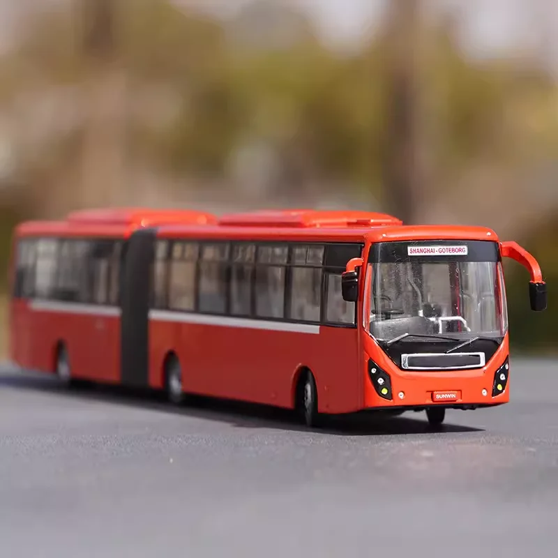 Diecast 1:64 Scale Shenwo BRT Bus Rapid Transit Alloy Car Model Finished Product Simulation Toy Collection Gift Static Model