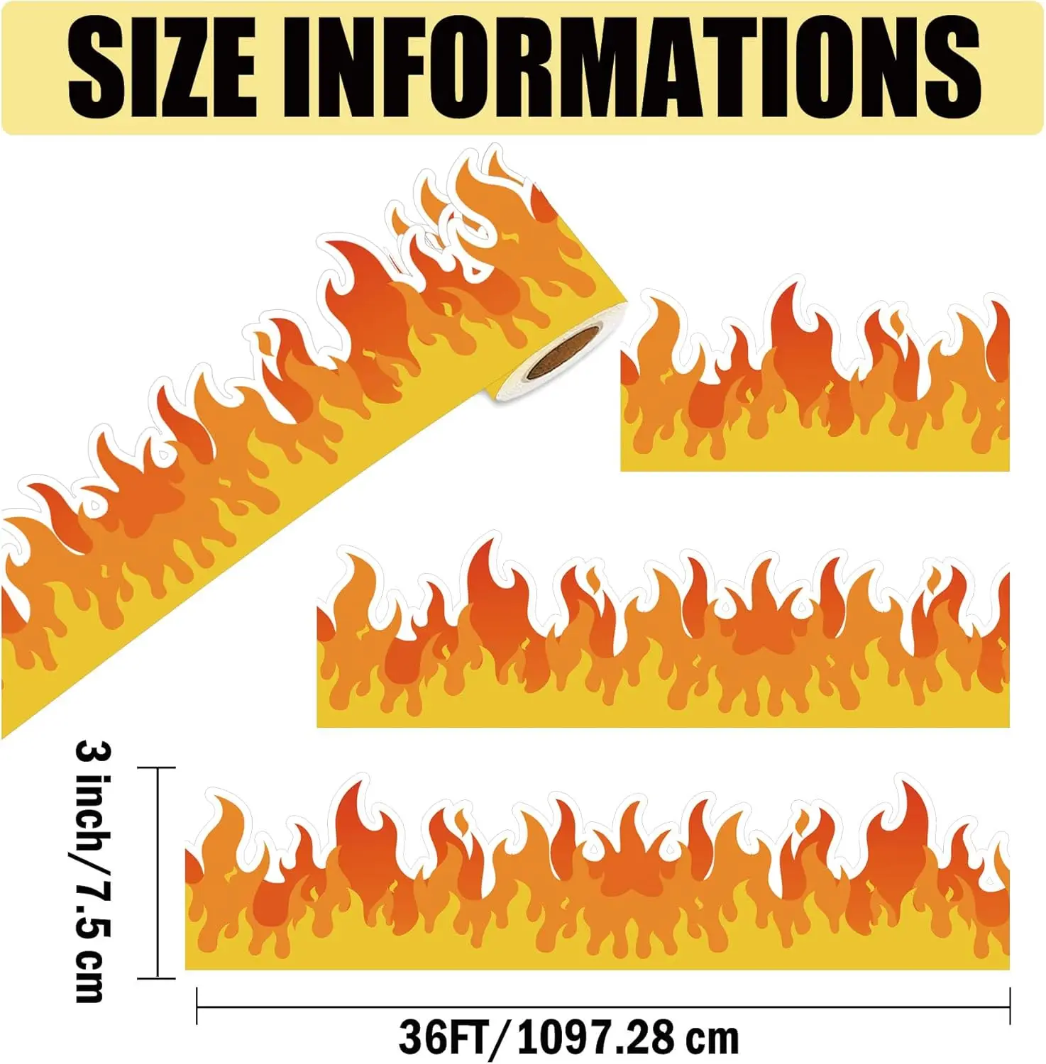 

Оранжево-красные фигурные декоративные бордюры в форме пожарного (32,8 фута) для школьных классных досок и досок для письма мелом