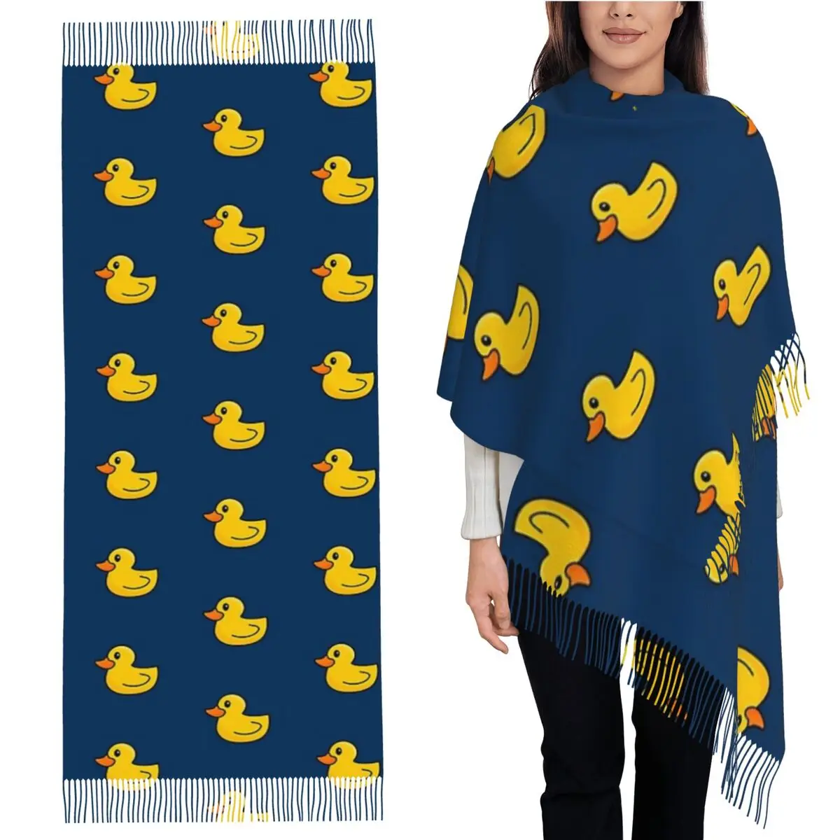 

Резиновый шарф-утка, шарфы с кисточками для женщин, мягкие теплые шали и накидки, большая осенне-зимняя шаль