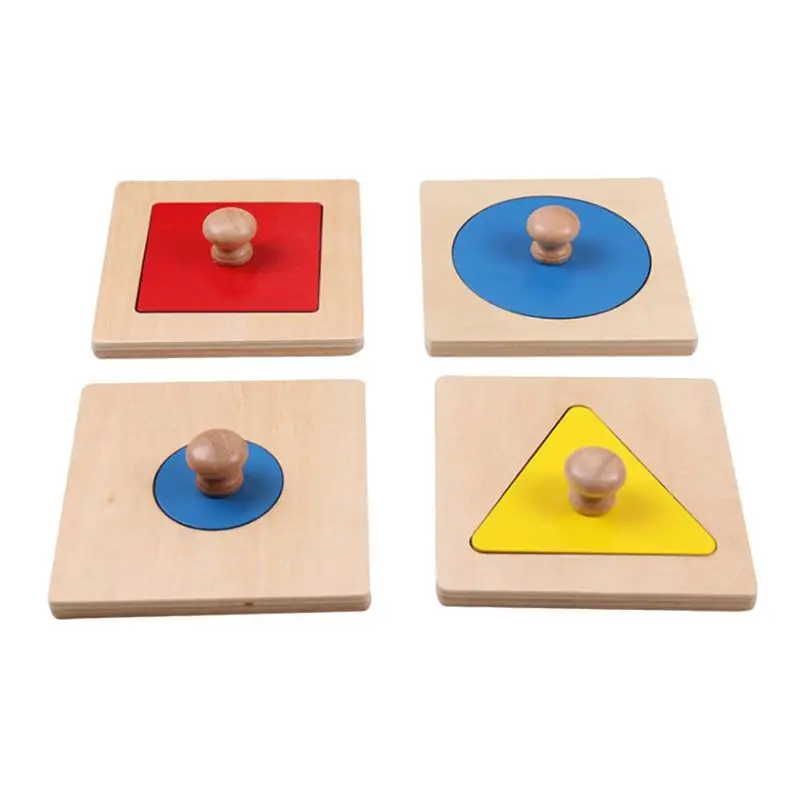 

Montessori Wood Knob Puzzle Peg Board 2 In 1 Jumbo Peg Puzzle Educational Shape Hand-grabbing Round Panel Teaching Aids Puzzles