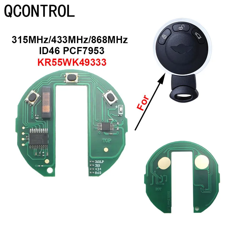 QCONTROL car Remote Smart Key 315MHz/433MHz/868MHz for BMW MINI COOPER S ONE D CLUBMAN COUNTRYMAN CABRIO Car Lock Key Fob