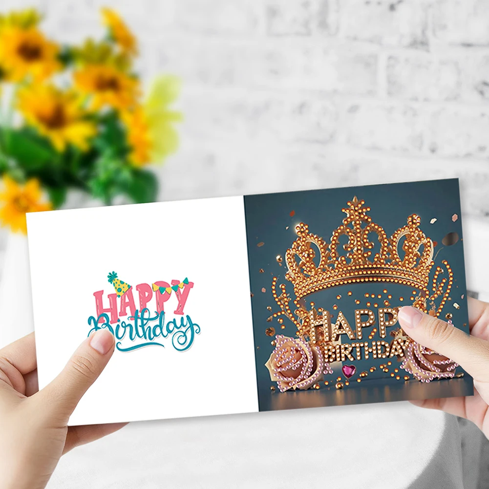 

Diamond Painting Greeting Cards DIY 5D Rhinestone Arts Greetings Birthday Card Handmade 5D Rhinestone Embroidery Arts Cards Kits