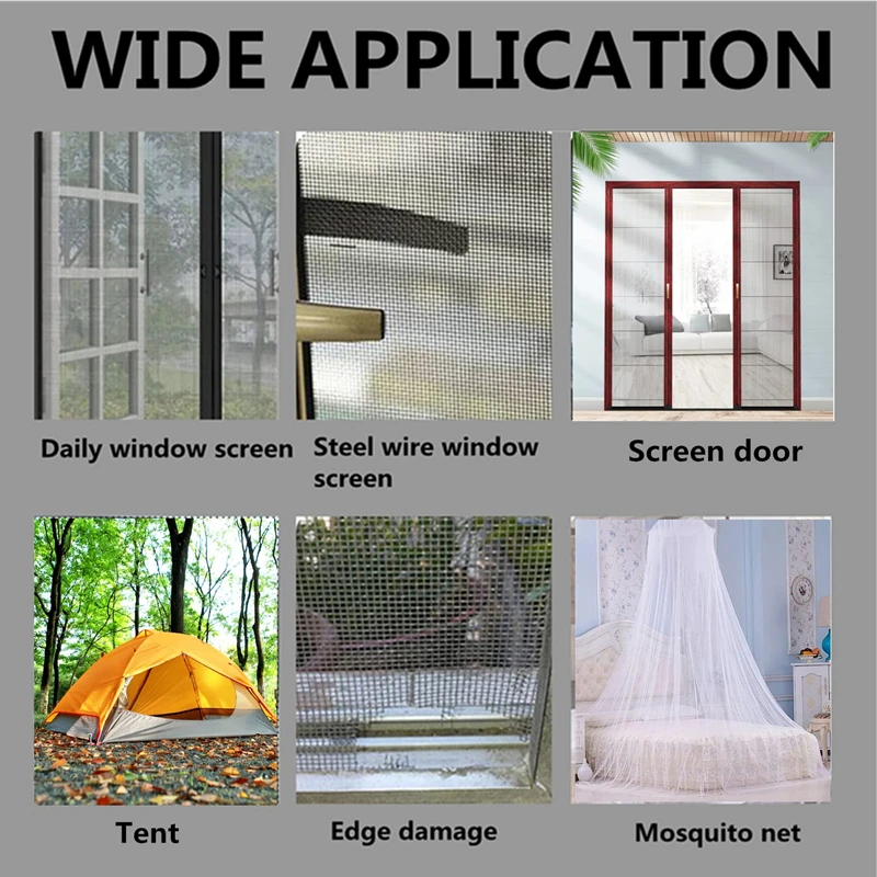 Window Screen Repair Tape Self Adhesive Mosquito Net Repair Patch Anti-Insect Fly Mesh Broken Holes Repair Home Mesh Repair Tape