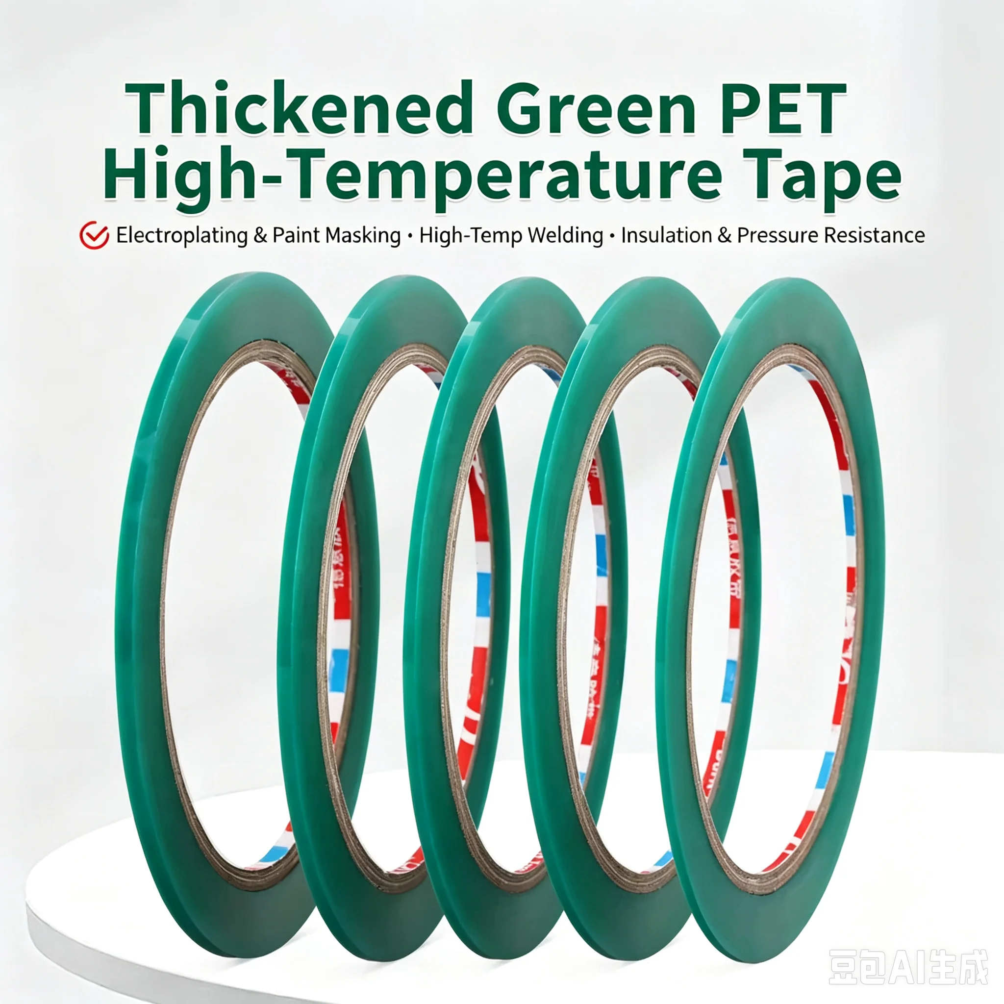 Green PET High-Temperature Tape Thickened 20 Meters 1mm to 3mm Ultra-thin Masking Tapes all 4 sizes for Tool Kit Hobby DIY