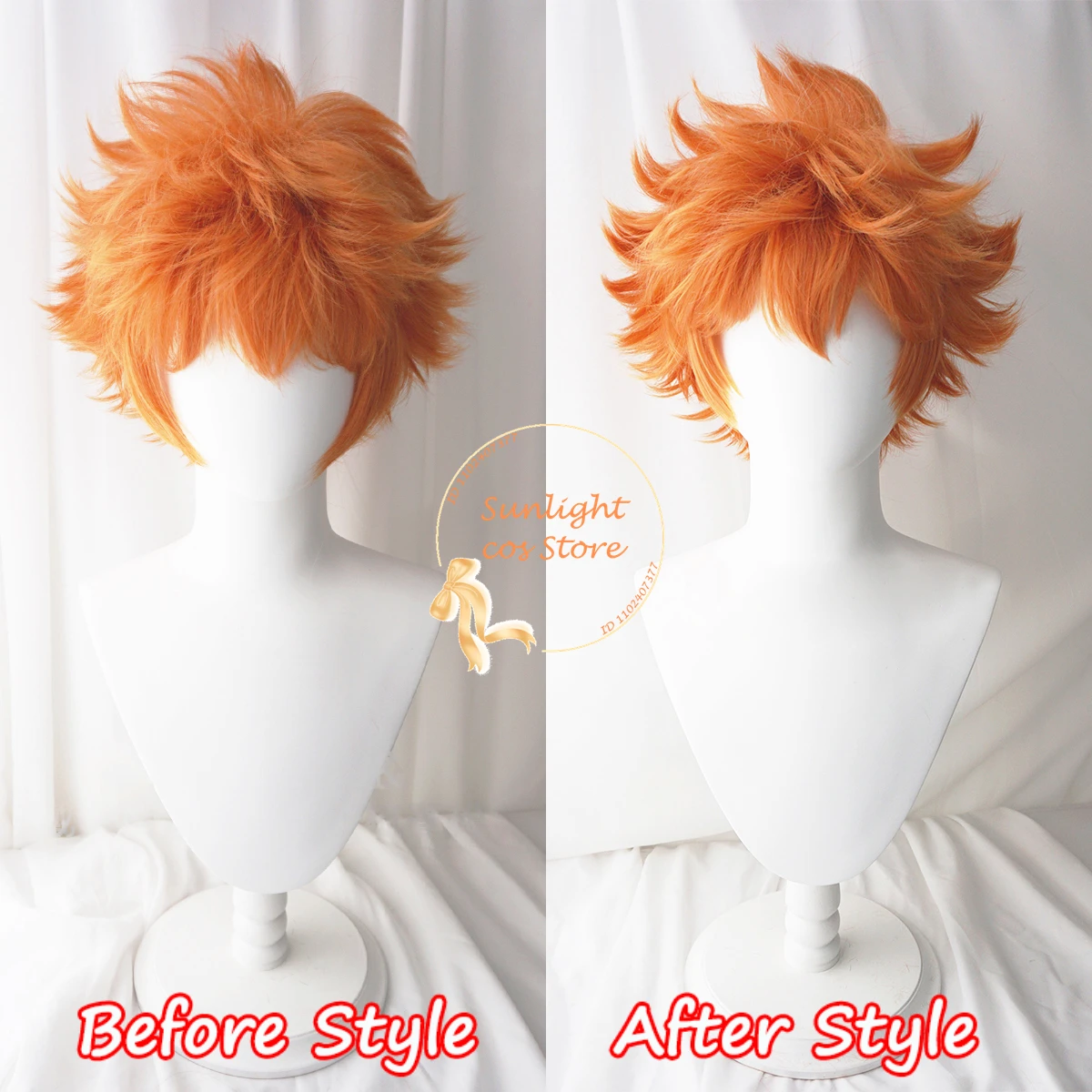 Peluca de Anime Shoyo Hinata Shoyo para hombres y mujeres, cabello sintético resistente al calor, naranja, fiesta de Halloween, gorro de peluca, Cosplay, 30cm