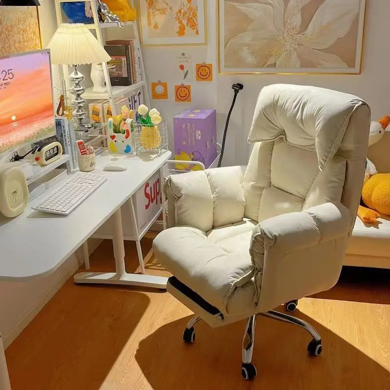 Silla de ordenador, silla trasera cómoda y sedentaria para uso doméstico.