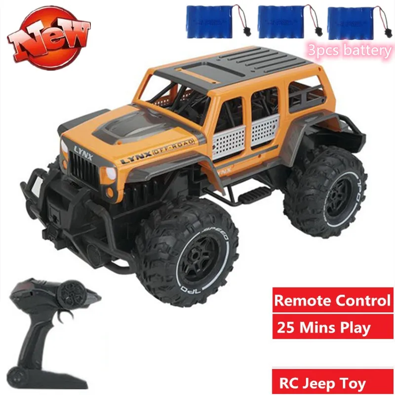 

High Speed 25Mins Play RC Truck Vehicle 2.4G 4WD Remote Control RC Racing Drift Car toy Off-road climbing car with 3pcs battery