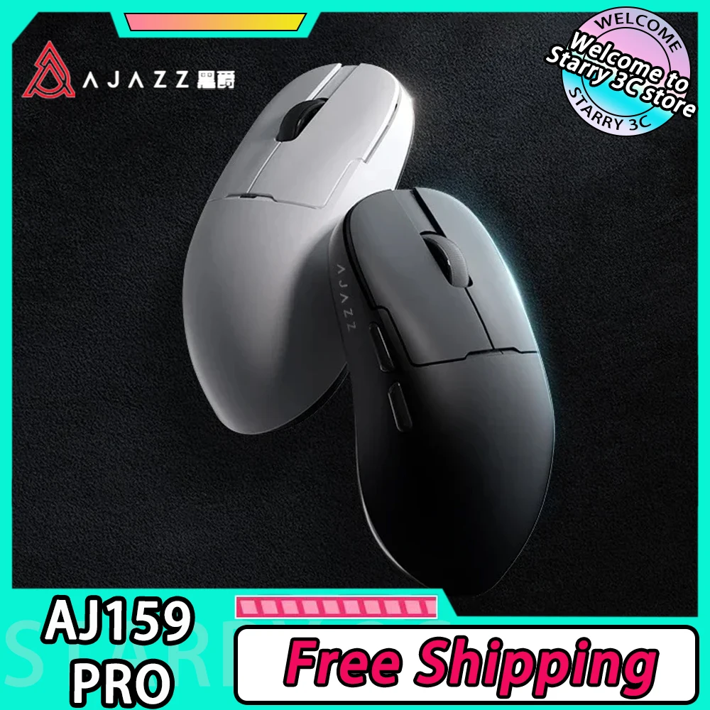 

AJAZZ AJ159Pro Wireless Mouse Tri Mode 8K PAW3395 Sensor Low Delay Gaming Mouse Charge Base Lightweight Ergonomics Pc Gamer Gift