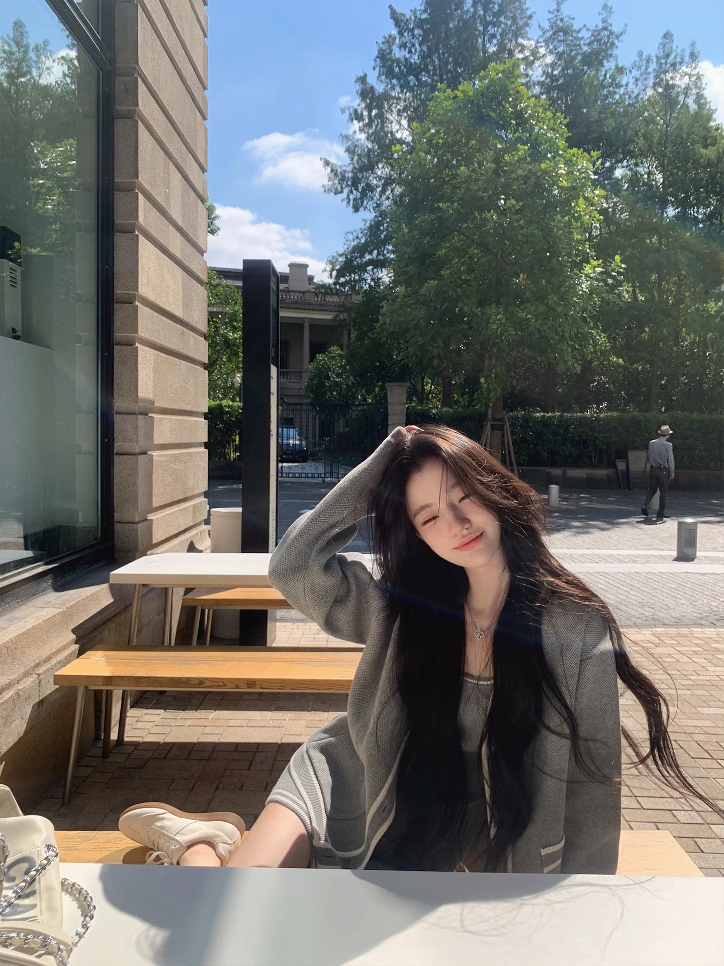 

Комплект из двух предметов: вязаный кардиган и жилет с узором из белых жемчужин Wang ey, свободного кроя, для женщин, повседневный, весна-осень